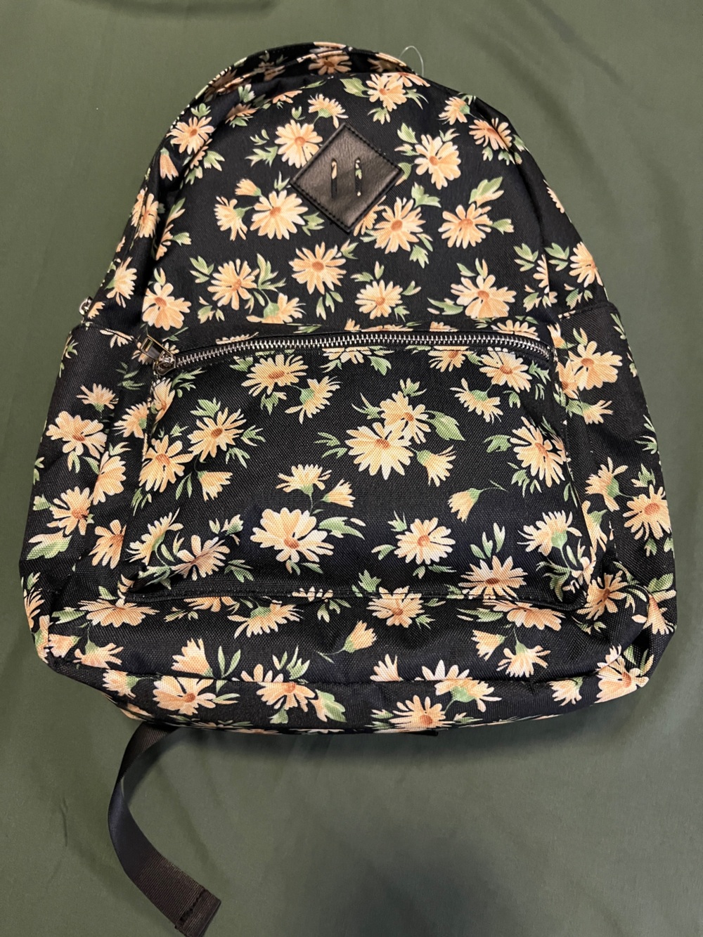 Black Floral lightweight Backpack